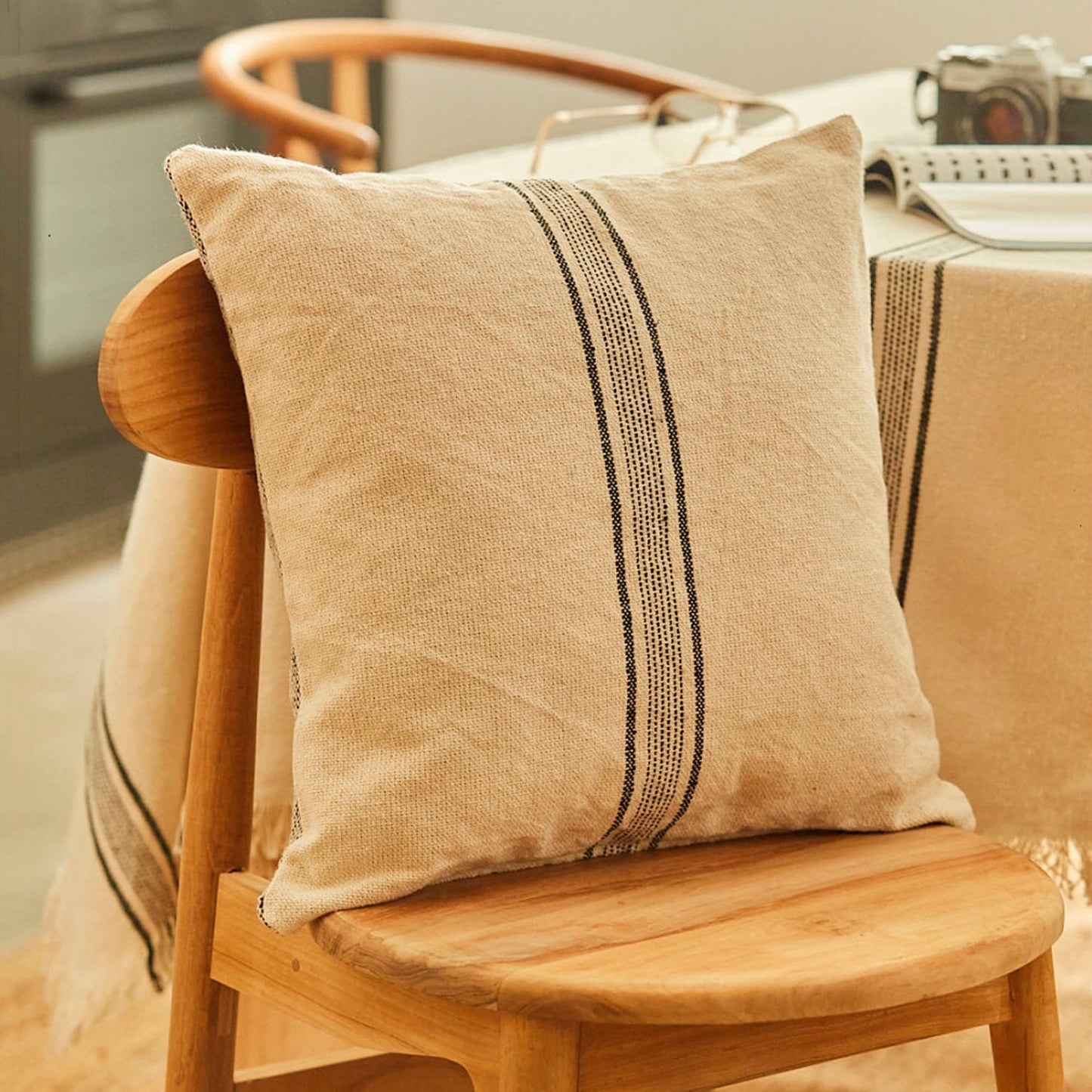 Juego de cojines para sofá de color beige, funda de almohada de 45 x 45 cm
